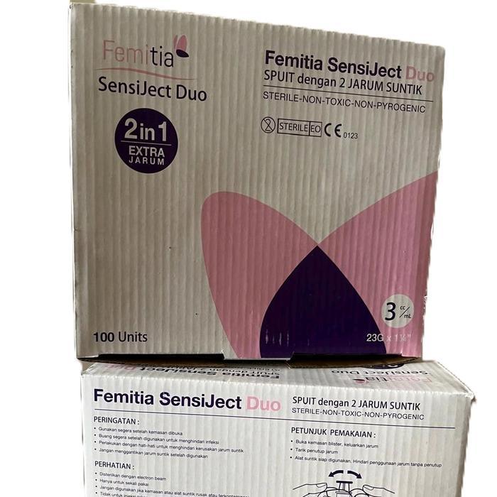 Mujarab Femitia Sensiject Duo 3Cc Per Box - Feminine Perawatan Kewanitaan 2In1 Extra Jarum Sterile