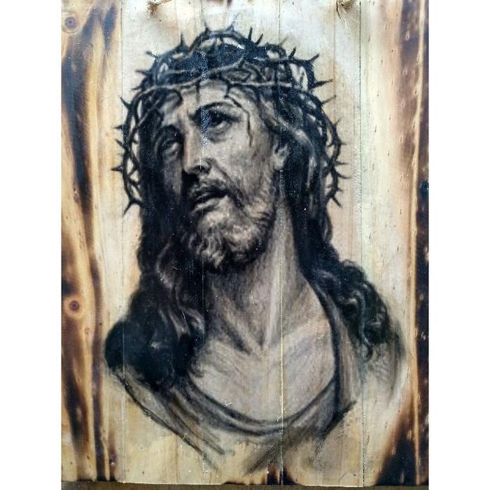GRATIS ONGKIR LUKISAN KAYU YESUS KRISTUS HIASAN DINDING VINTAGE ROHANI KRISTEN DEKORASI RUANG TAMU