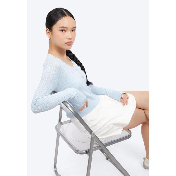 Colorbox V-Neck Pointelle Crop Cardigan I-Cogkcr126D150 Fresh Mint