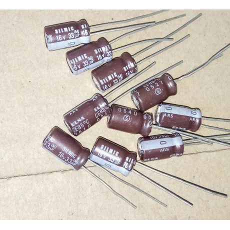 20PCS/LOT JAPANESE ORIGINAL ELNA SILMIC ARS 16V 33UF 6X11MM AUDIO ELECTROLYTIC CAPACITORS FREE