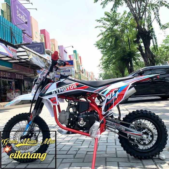MOTOR MINI TRAIL 110CC SYMOTOS-06 MATIC RING 14/12 MESIN 4TAK + LAMPU - Rangka Merah