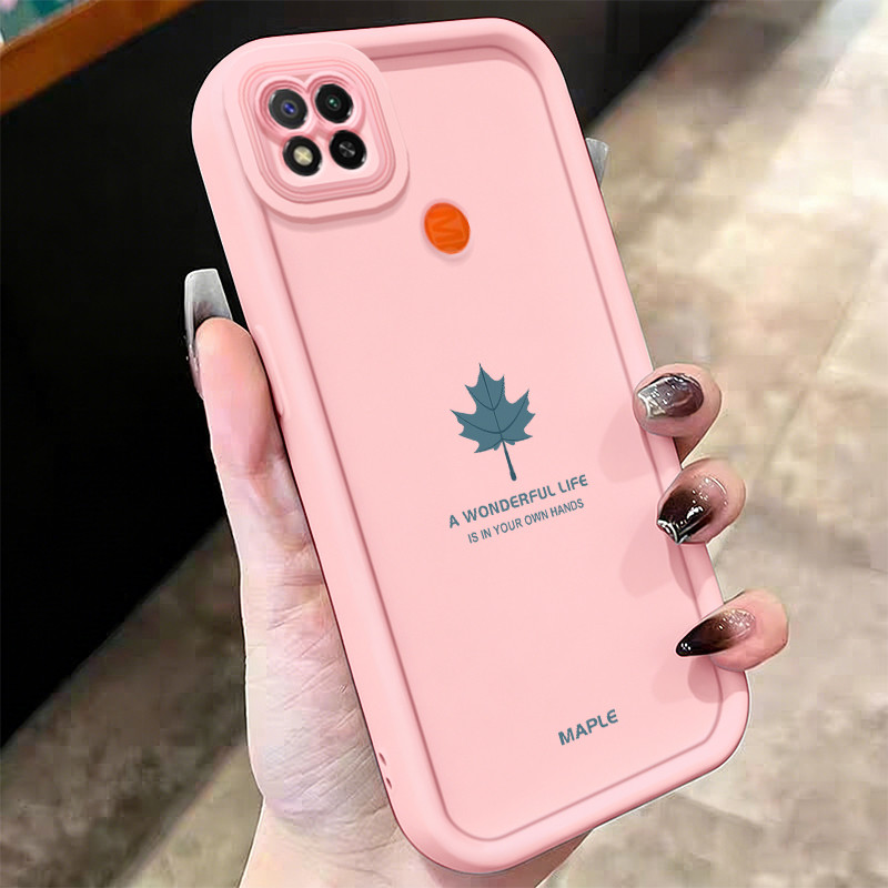 Casing Hp untuk Xiaomi Redmi 9C NFC 10A POCO C3 C31 Case Motif daun maple Kasing silikon Cesing Soft