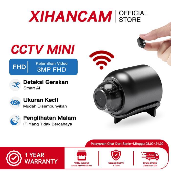 XIHANCAM Smart Spy Kamera Wifi 3MP CCTV Mini Tersembunyi Kamera Pengintai Mini CCTV Kecil Wifi Jarak