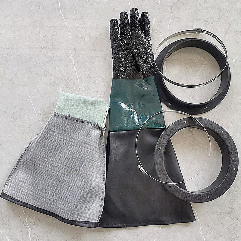 18" Rubber Sandblaster Cabinet Gloves Blasting Cabinet Gloves and Accessories for Sandblast Cabinets