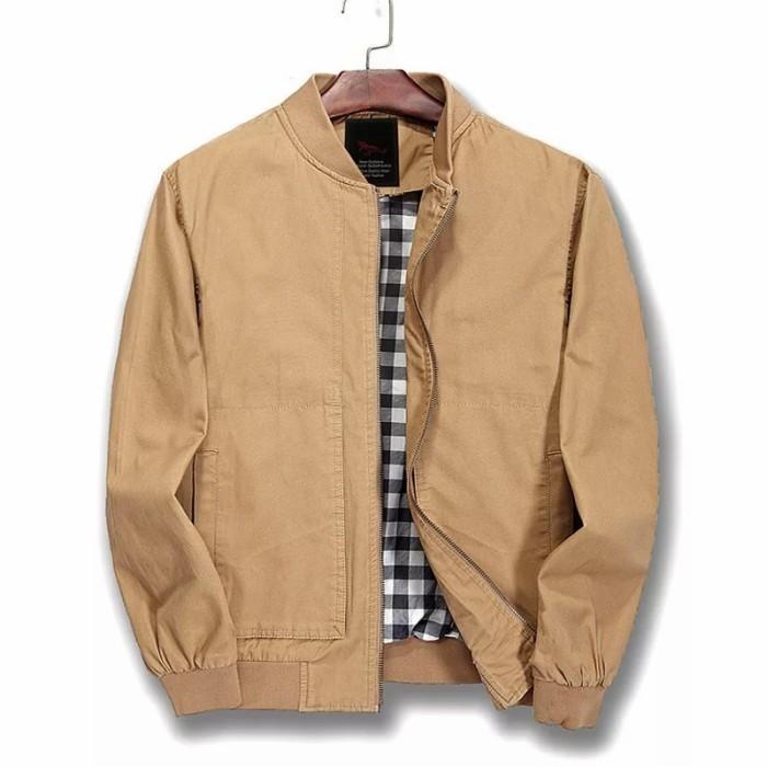 NEW PORODUK JAKET BOMBER KATUN DRILL PRIA JAKET MOTOR TEBAL BAHAN KATUN MGH ZIPPER DISTRO DEWASA