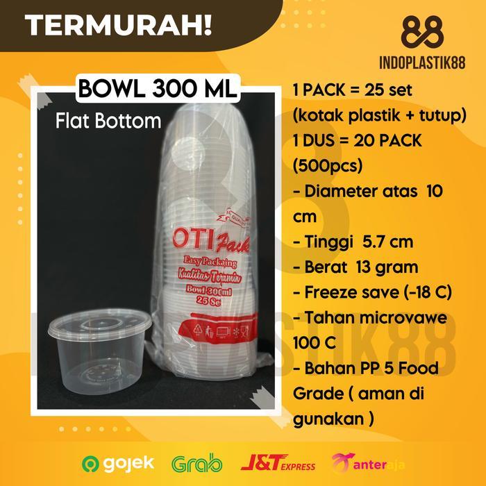 MANGKOK PLASTIK 300ML/THINWALL BOWL/CUP PUDDING/MANGKOK BULAT -OTIPACK