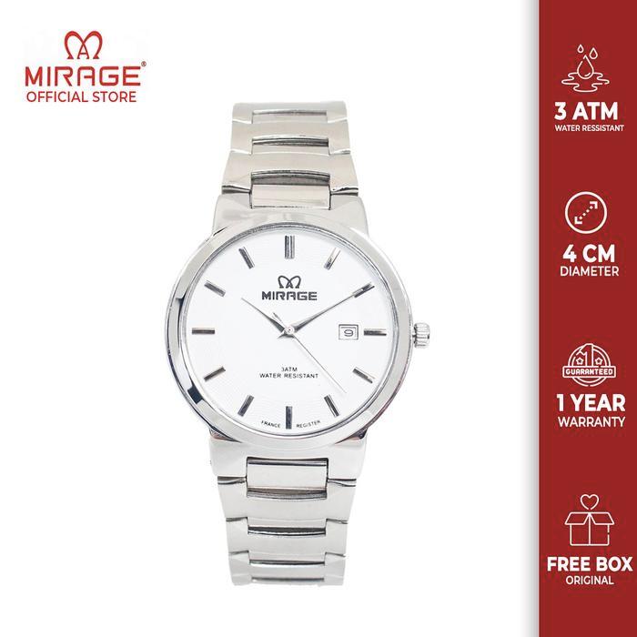 Jam Tangan Pria Smart Kasual Mirage Silver 7390M Klasik Tipis Keren