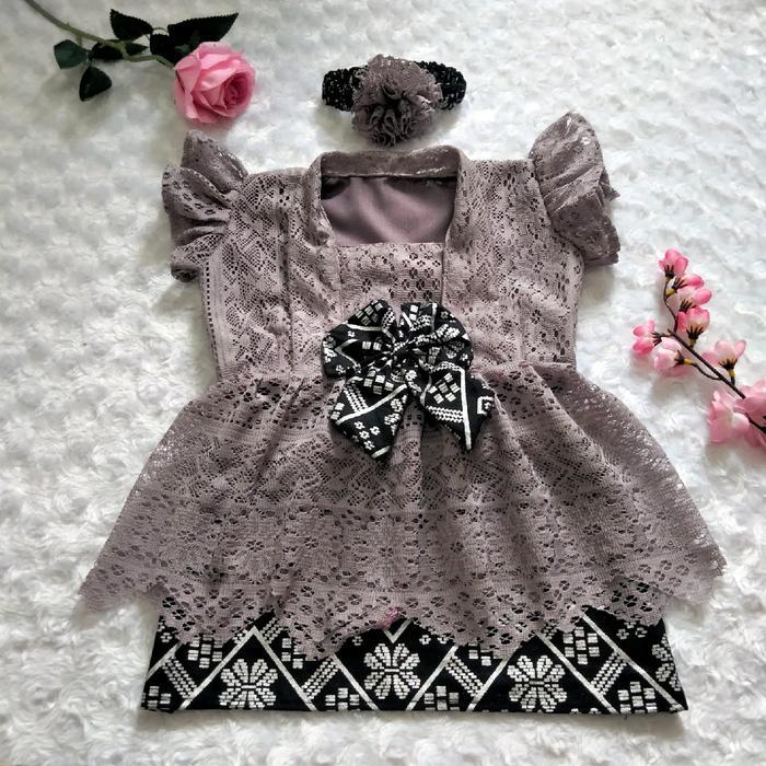 TERMURAH KEBAYA BAYI / KEBAYA ANAK MODERN / SETELAN KEBAYA ANAK UNGU READY STOCK