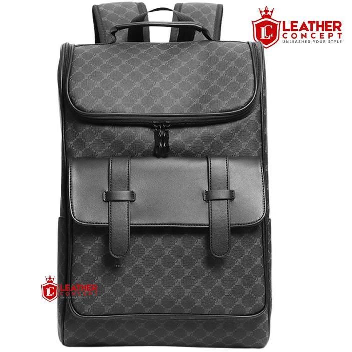 TERLARIS Leather Concept HOOK Tas Ransel Kulit Pria Backpack Kulit Tas Sekolah Kulit HOOK hitam