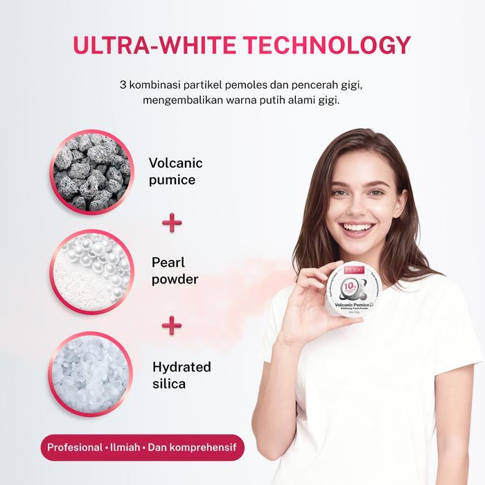 MeToo Teeth Whitening Powder / Whitening Tooth Powder / Probiotik / Pemutih Gigi Mutiara / pembersih