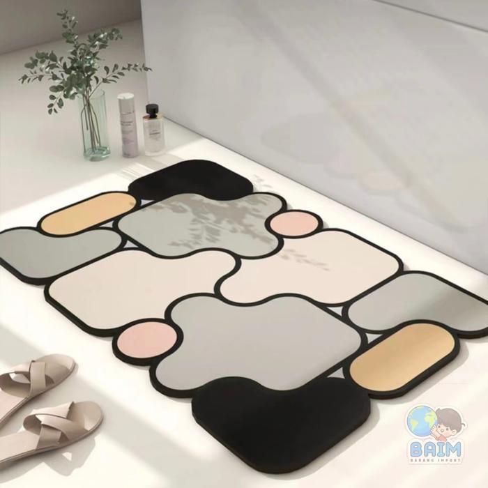 BAIM Keset Kaki Diatomite Nyerap Air Anti Slip Anti Bakteri Keset Kamar Mandi Alas Kaki Murah Lap