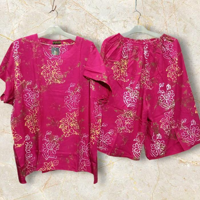 Terlaris - Setelan Kulot Jumbo Batik Butir Padi LD 135 Baju Tidur Wanita