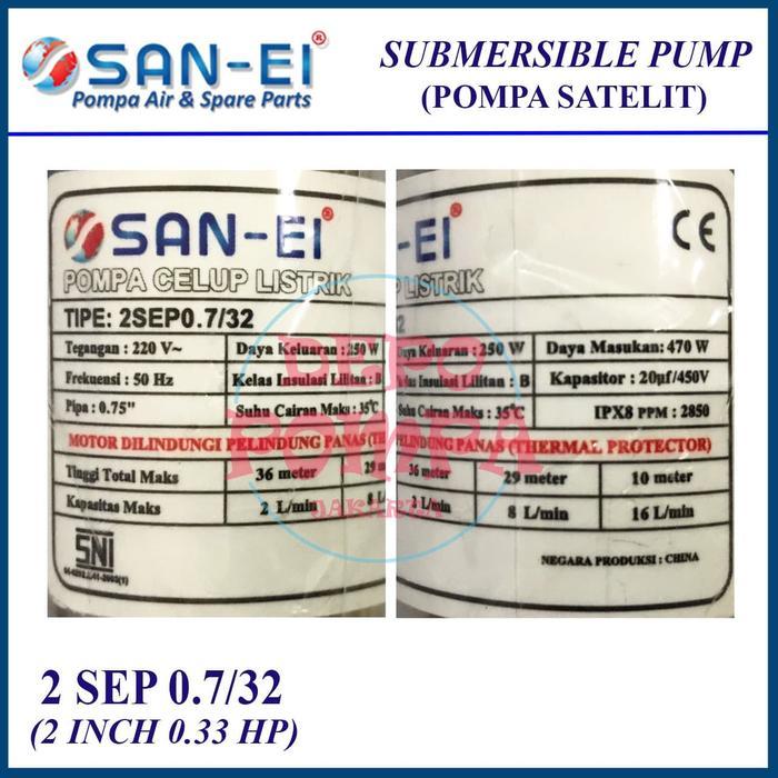 Pompa Air Satelit SAN EI 2 INCH 0.33 HP / Satelit 0.33 HP TANPA KABEL