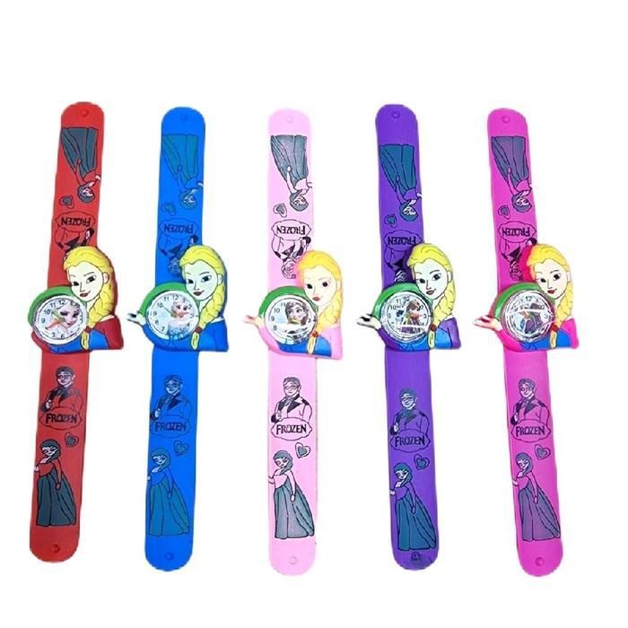 (Cod) Jam Tangan Anak Cewek Model Ceplok Karakter Mickey Mouse Frozen Hello Kitty / Kids Fashion