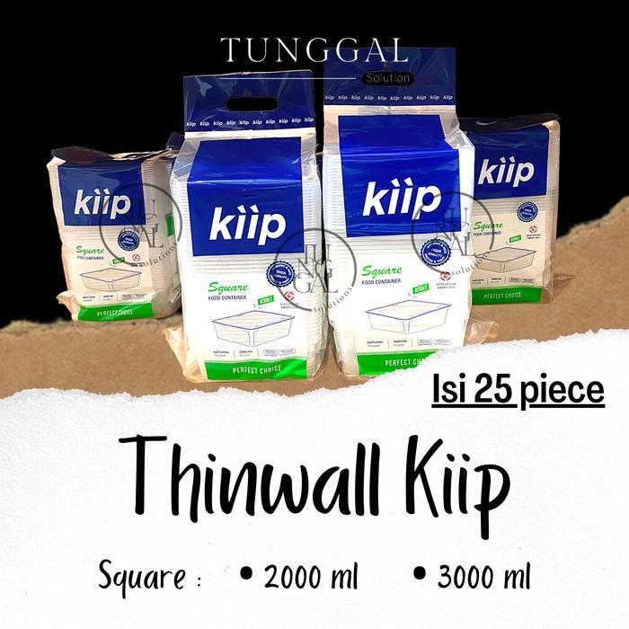THINWALL KIIP - SQUARE 2000 ML, 3000 ML. KOTAK MAKANAN TRANSPARAN, BOX