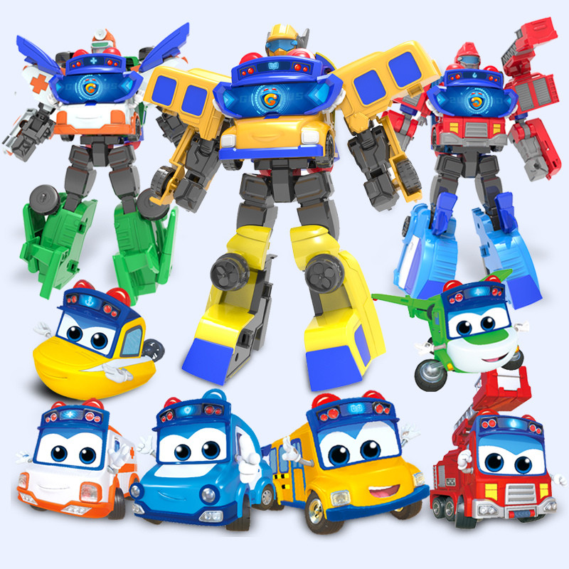 2 IN1 Combine Robot GOGOBUS SALVAGE Transformation Deformed Variety School Bus Action Figure Childre