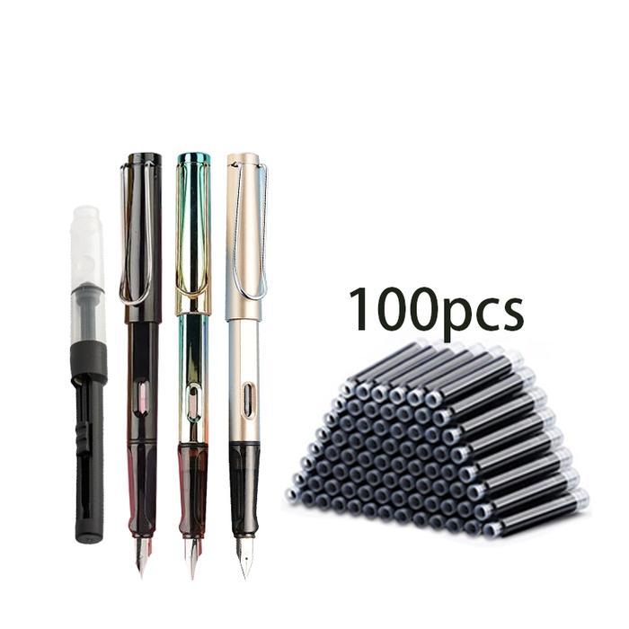 Isi Ulang Tinta Pena Fountain Pen Set Nib Kaligrafi Pena Perlengkapan Sekolah Pulpen Alat Tulis