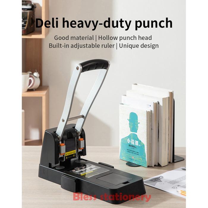 TERLARIS! Deli Heavy duty 2 hole punch Pembolong kertas 2 lubang Perforator