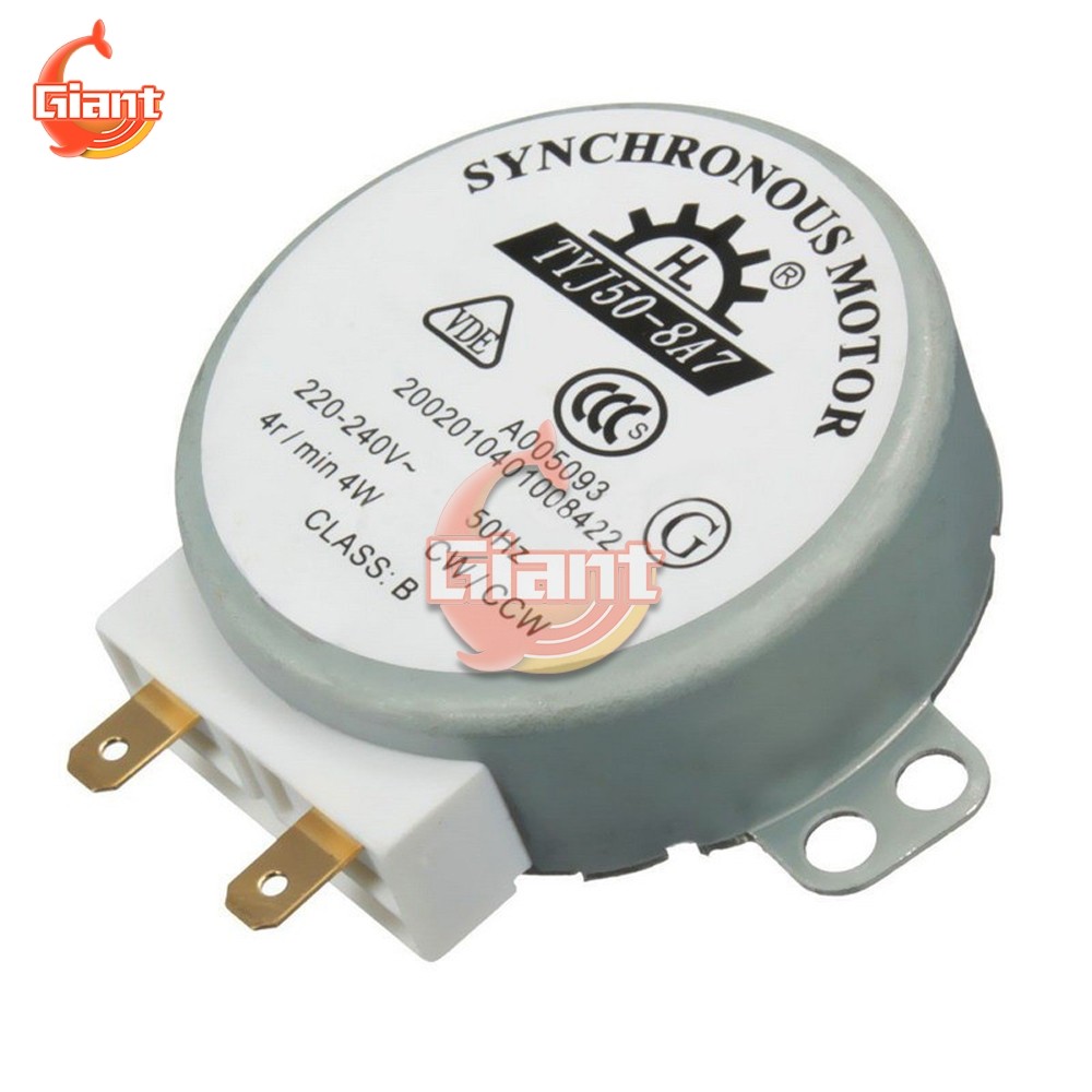TYJ50-8A7 Vertical Turntable Motor d shafted 7 New AC 220V-240V CW/CCW Microwave Turntable Glass Pla