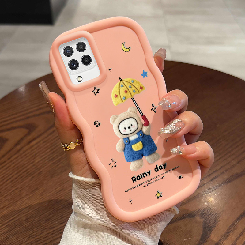 Casing Untuk Samsung A22 M22 M32 Case Casing Anjing berbulu pola HP Cesing lunak Silikon Softcase Ma