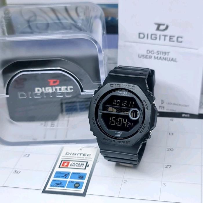 HOT SALE JAM TANGAN DIGITEC PRIA ORIGINAL ANTI AIR DG 5119 TALI MERAH KARET TERMURAH
