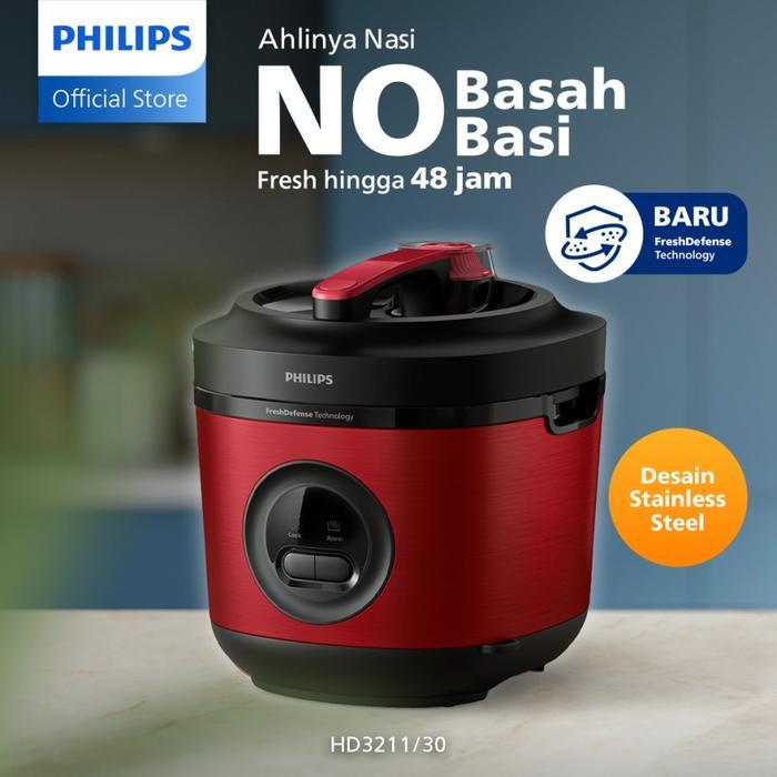 PHILIPS Rice Cooker / Magic Com Stainless 1.8L - HD3211