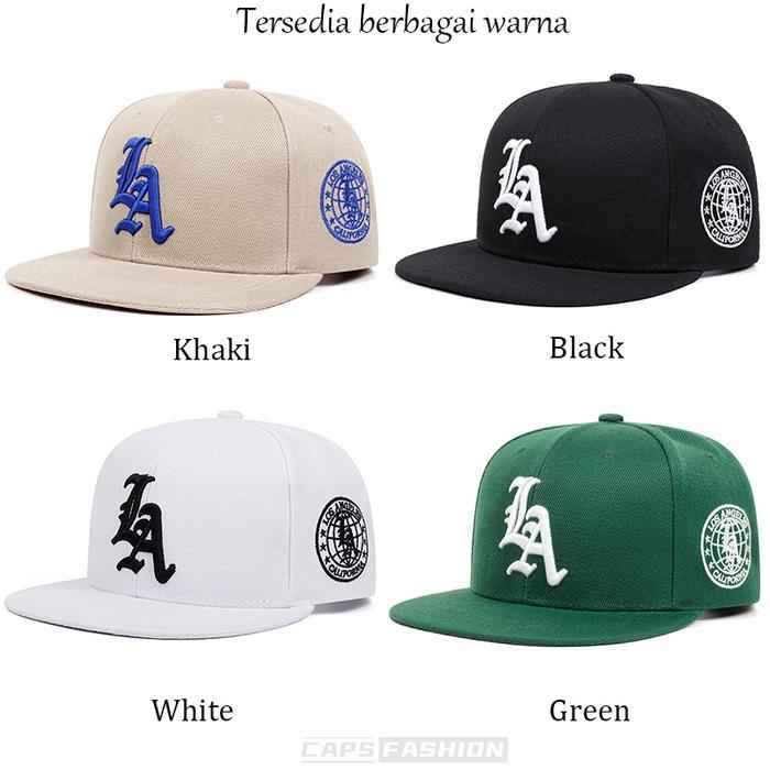 Topi Snapback Sulaman La Fashion Distro Baseball Untuk Pria Wanita - Ukuran Besar #Gratisongkir