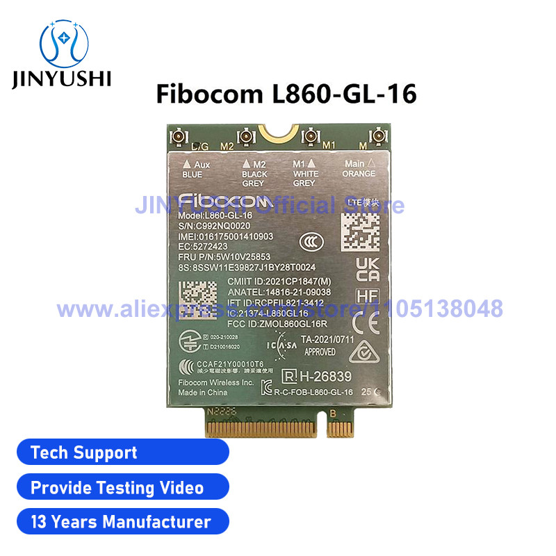Terbaru FIBOCOM L860-GL-16 FRU 5W10V25853 4G LTE Cat16 Module WWAN Card For Thinkpad T16 P16s Gen1 G