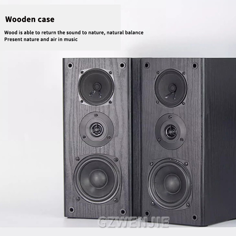 4 Inch Subwoofer Speaker Passive Bookshelf HiFi Speaker Three-Way Surround Sound Speaker Sound Box