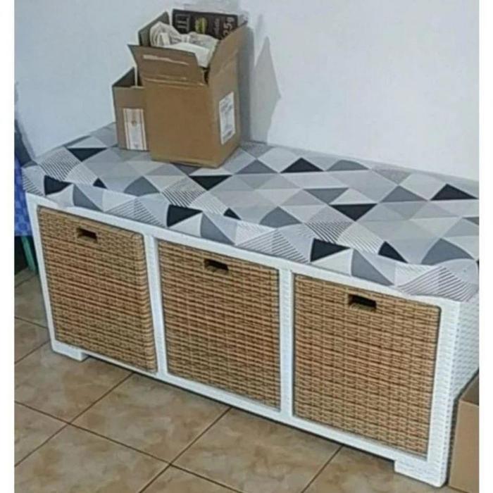 sofa laci minimalis rotan sintetis asli kayu furniture