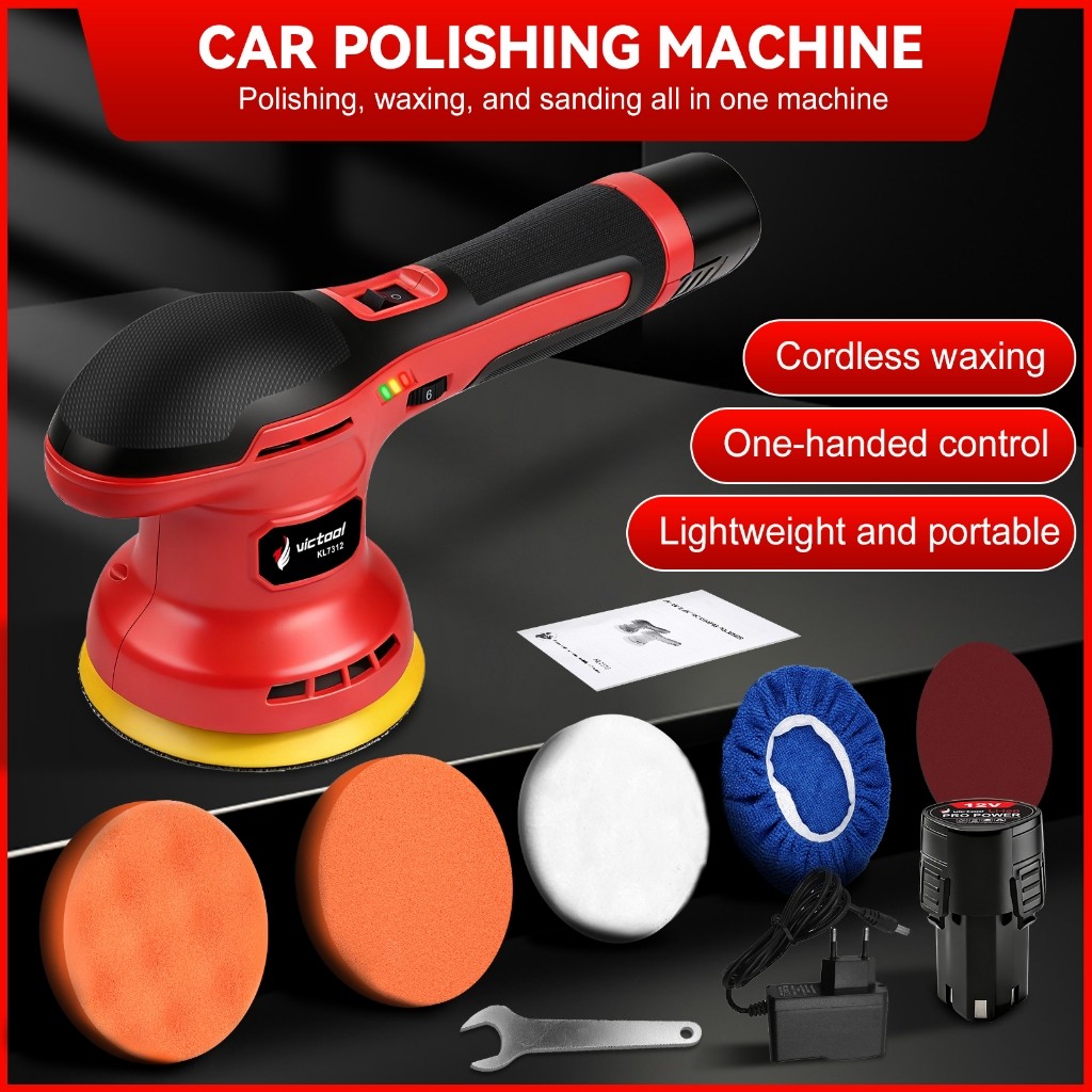 Creatorally Alat Poles Mobil Cordless 5500rpm,alat Poles Mini Body Portable Baterai 125mm Premium