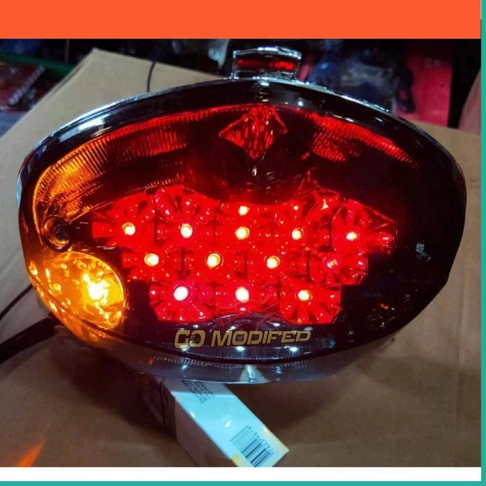 Stoplamp Vixion Old Led + Sein Lampu Belakang Motor Yamaha Vixion Lama Kaca Smoke