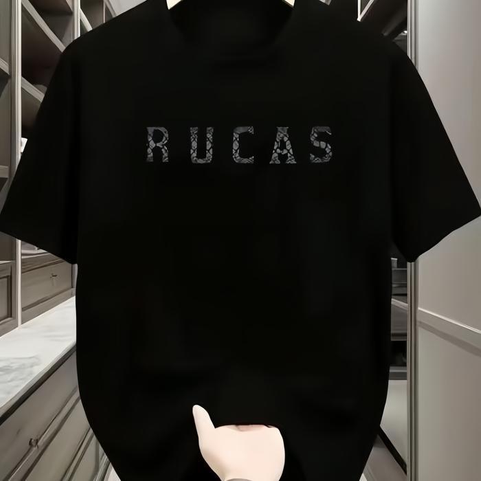 rucas "the initial" grey &python texture black tee