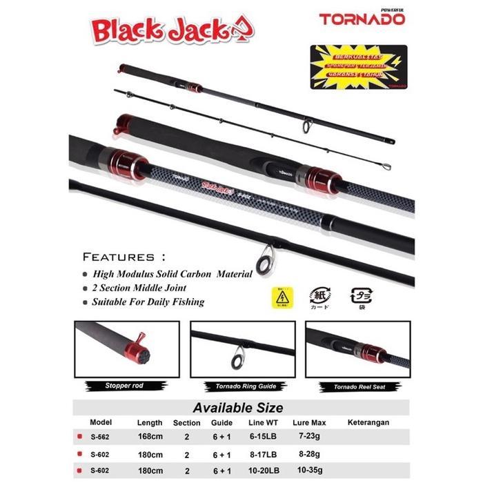 Ready Joran Tornado Black Jack 165-180cm 15lb/17lb/20lb