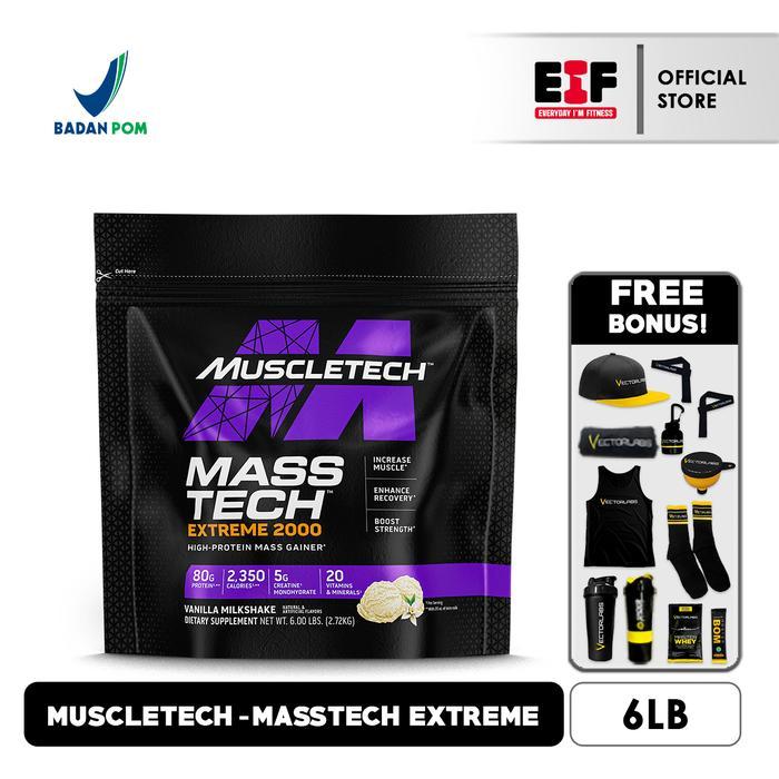 MUSCLETECH MASSTECH EXTREME 2000 6 LB LBS 2.7KG - PROTEIN MASS GAINER