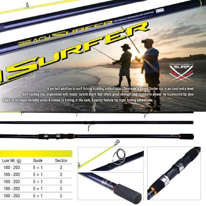 Joran Seahawk Beach Surfer Pasiran Rock Fish 3 Section Free Packing Good Quality