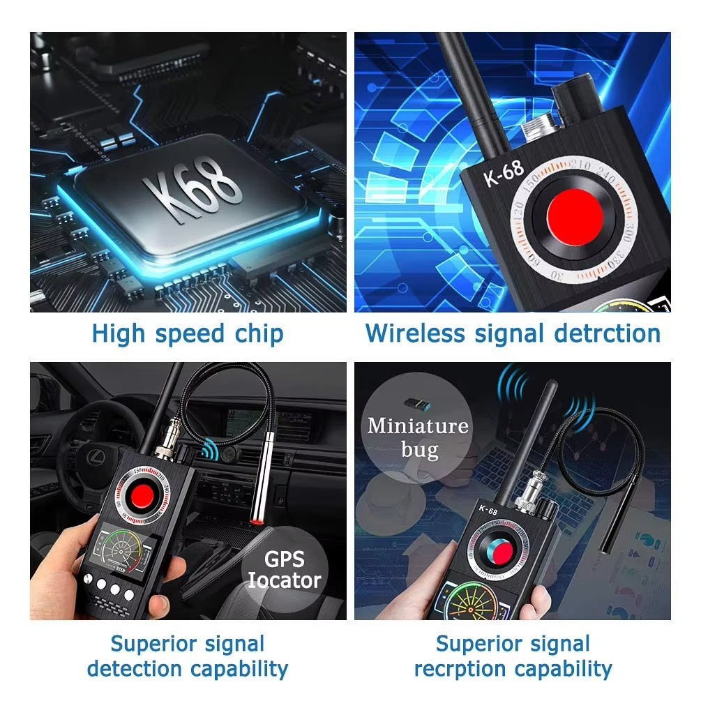 K68 Wireless Detector Wifi Cameras GSM Audio GPS Devices Detector Hidden Spy Camera/Bugging device