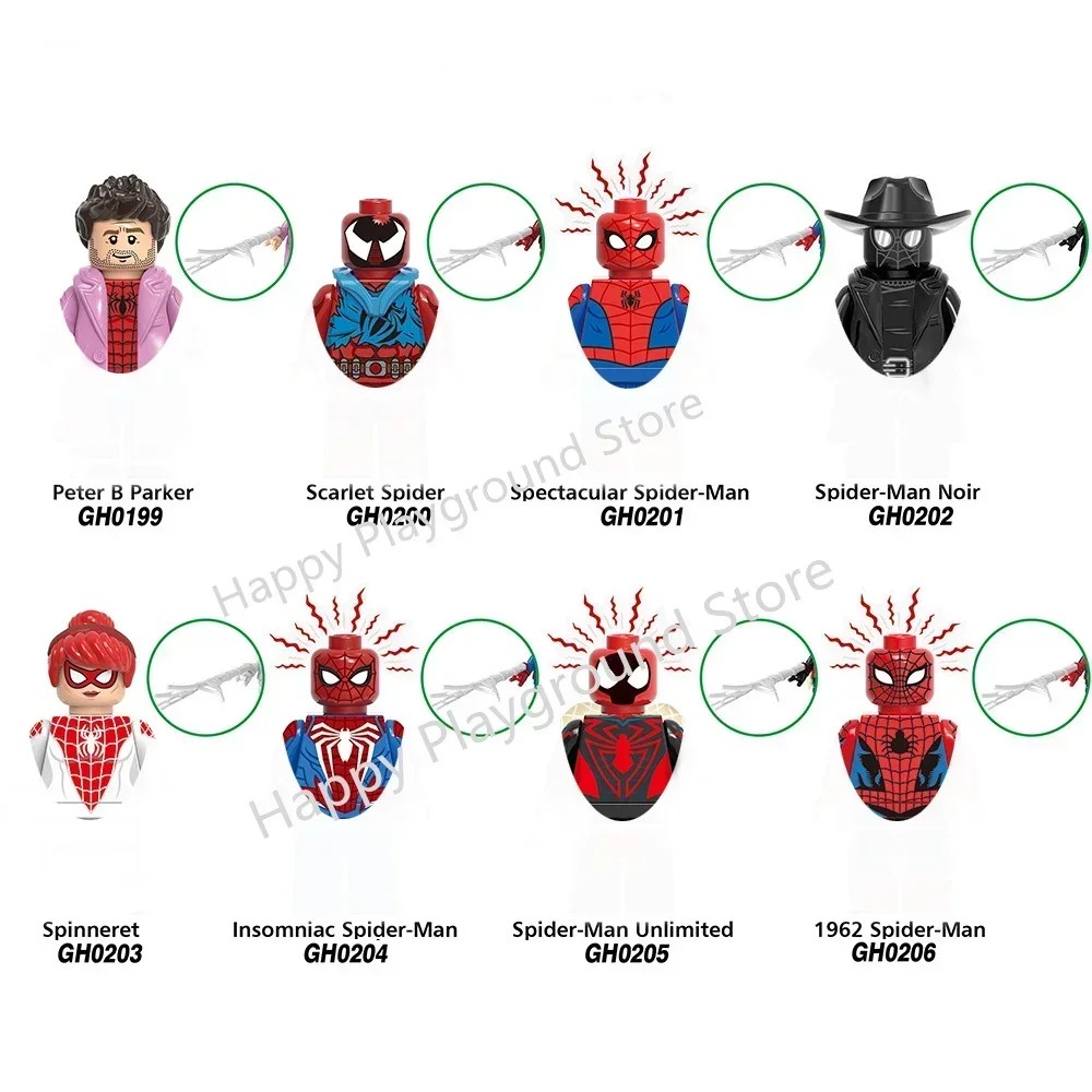 New Marvel Spiderman Assembly Building Blocks MINI Puzzle Brick toy Deadpool Magneto Jean Grey