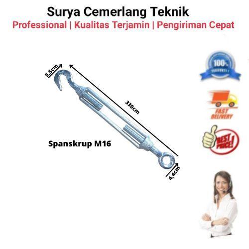 Spanskrup M16 turnbuckle jarum keras M16