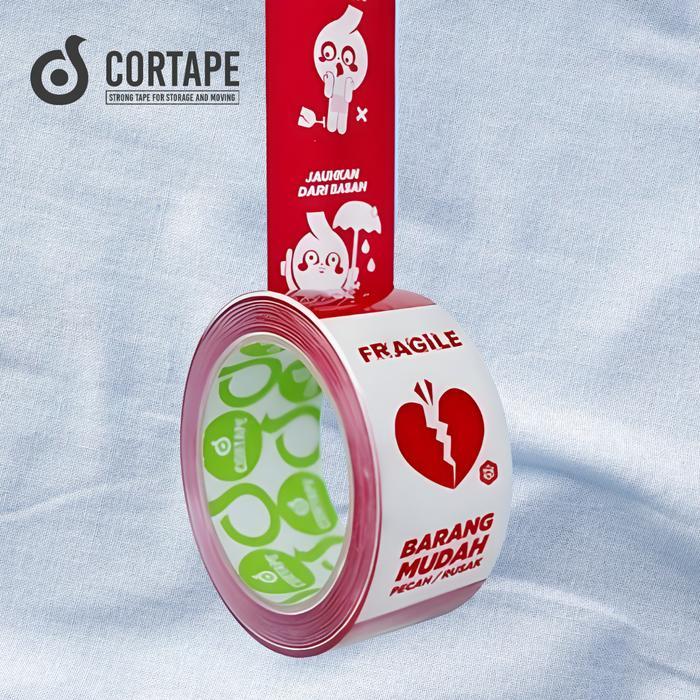 "New" LAKBAN RED FRAGILE MASCOT ISOLASI - SELOTIP MERAH KARAKTER LUCU
