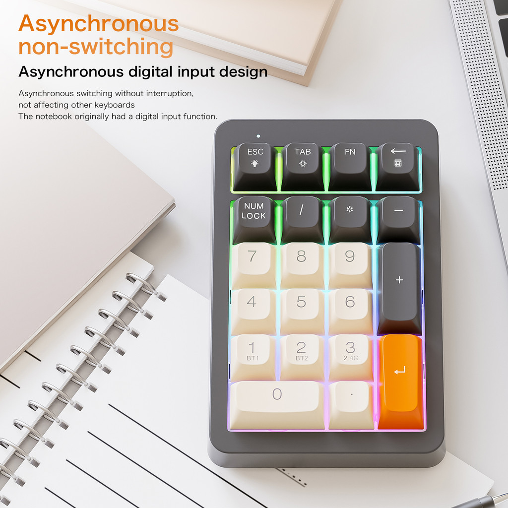 Mini Wireless Keyboard M21 For Financial Analyst Digital Keypad 21 Keys BT/2.4G External External
