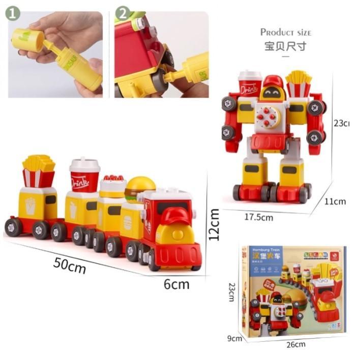diy duplo alike lego robot train set steam toys balok diy blocks