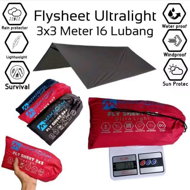 Arei - Flysheet Tenda 3X3 Meter Ultralight Waterproof Makadam