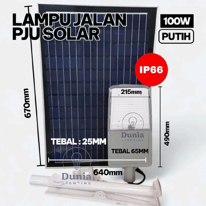 LAMPU JALAN SOLAR LED 100W PREMIUM PJU TENAGA SURYA 100WATT 100 WATT