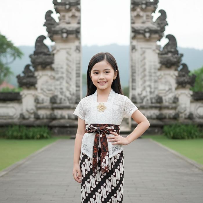 ORIGINAL KEBAYA BROKAT BALI KEBAYA BRUKAT ANAK PEREMPUAN Setelan Kebaya Anak Bahan Brokat Lembut