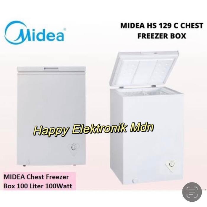 Midea Chest Freezer Midea HS-129 Midea Chest Freiser 100 Liter Freezer Midea Frezer Midea 100 Liter