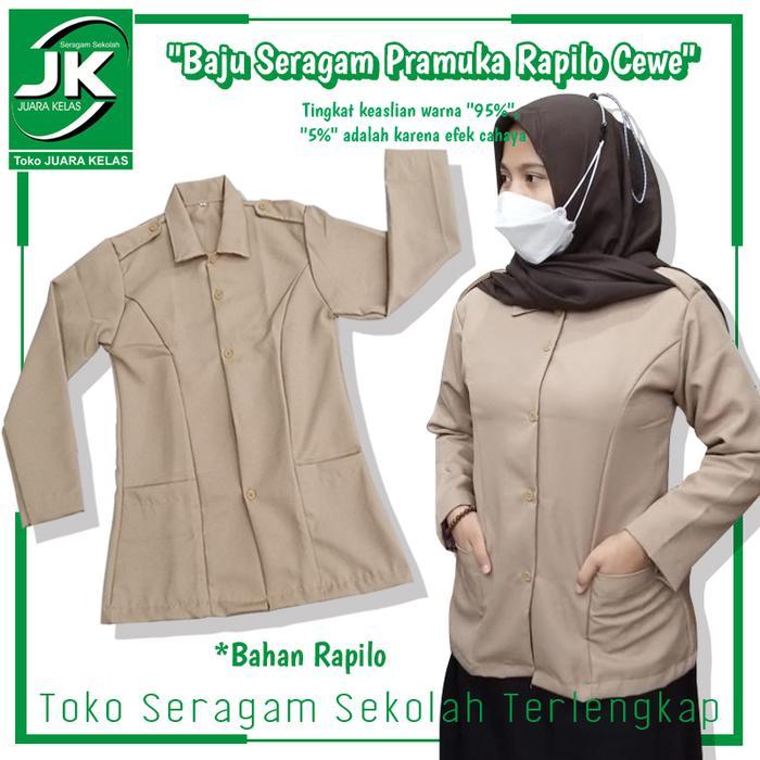 jk baju seragam pramuka rapilo perempuan lengan panjang baju pramuka rapilo smp sma pembina bahan