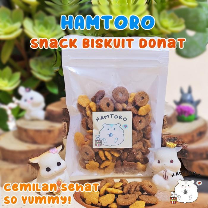 Snack Hamster Biskuit Kering 15G Bentuk Campur Donat,Ikan,Bulat Makanan Landak Mini