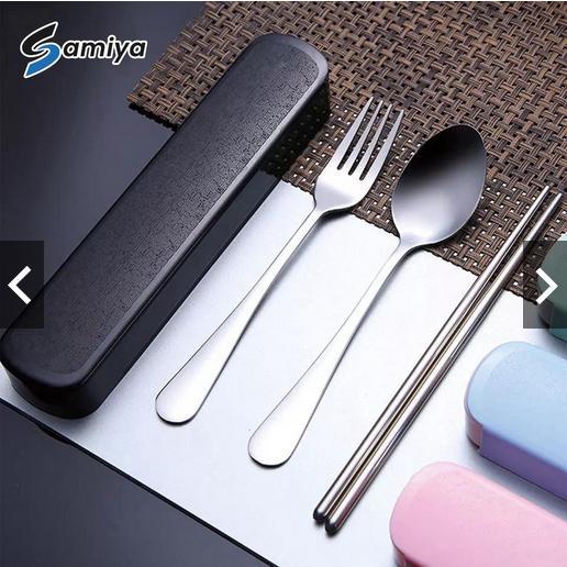 Sendok Garpu Sumpit Portable Travel (Terima Custom Nama Dan Logo ) / Sendok Garpu Sumpit Stainless