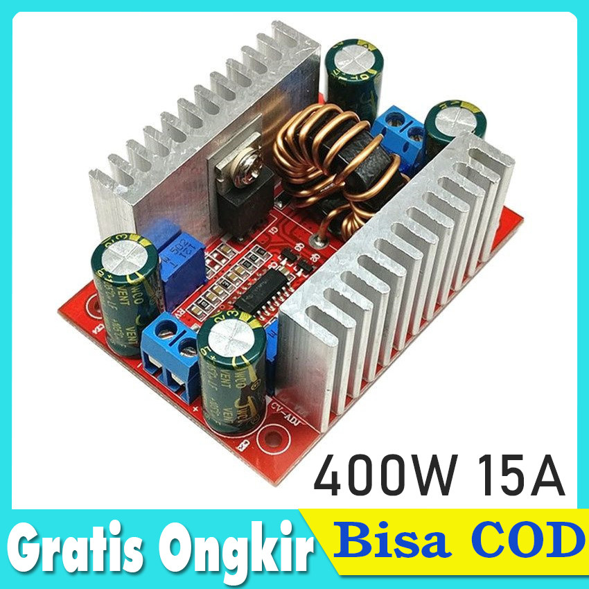 Modul DC To DC Step Up 15A 400W 12v24v To 36v48V Boost Converter Konverter Power Supply
